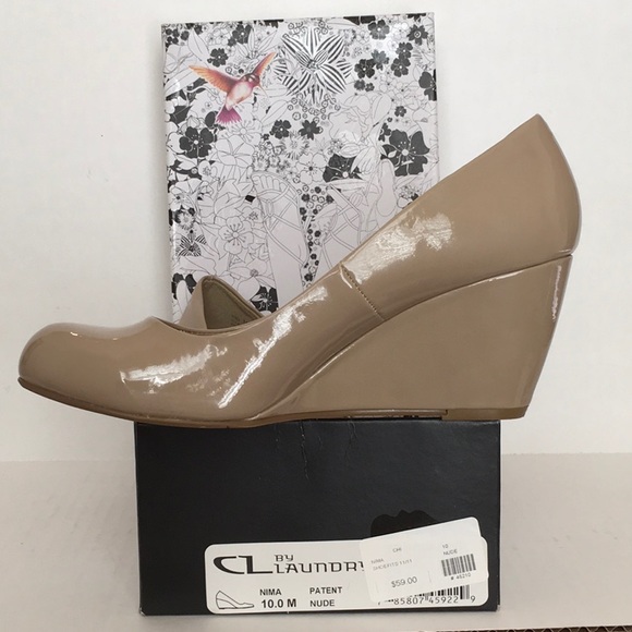 CL by Laundry Shoes - CL by Laundry Nima Nude Patent Leather Wedge Pump